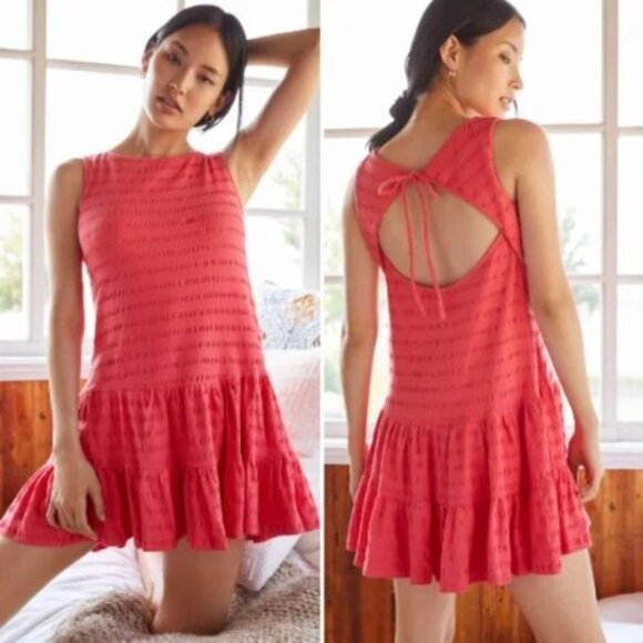 NWT Anthropologie Flounced Open-Back Mini Dress | S - Picture 1 of 6